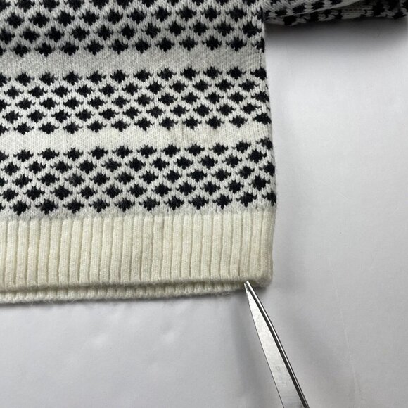 Ann Taylor Turtle Neck Sweater Women’s M Striped Black White 5% Wool - Picture 13 of 14